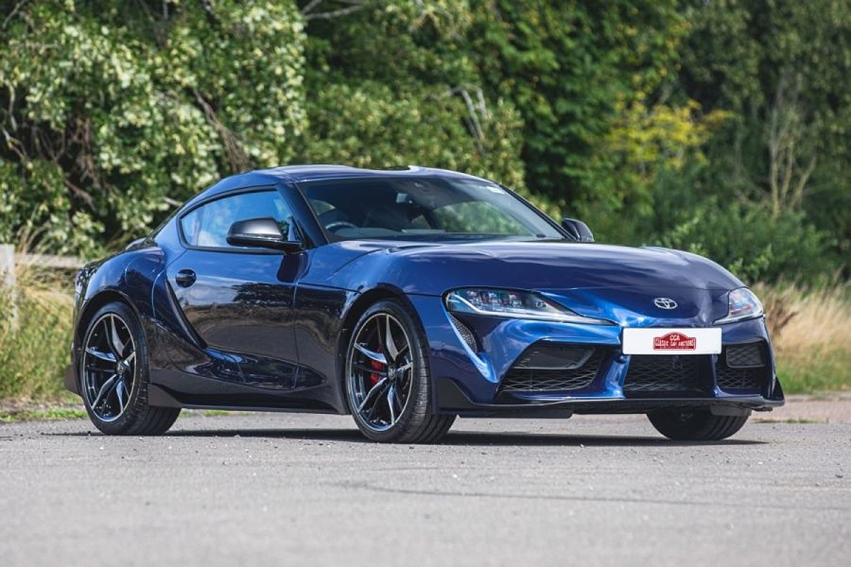 A blue Toyota GR Supra